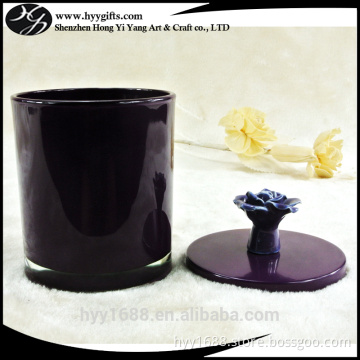 wholesale opaque purple votive glassware candle holder with foil